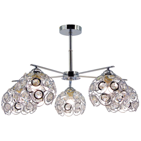 Żyrandol chromowany 5-punktowy szklany 84cm 1859/5A z serii NEAPOL - Lampy Elem